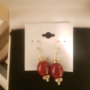 Red dangle earrings